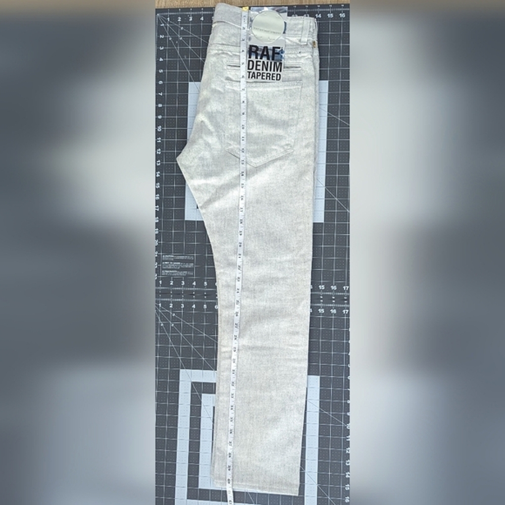 Raf Simons Men's White Denim Slim Straight Fit Tapered Jeans Italy 32 - Picture 11 of 14